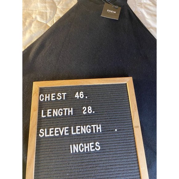 Shein Women's Plus Sz 1 XL Sleeveless Side Tie Black Sweater Coverup - Picture 13 of 13